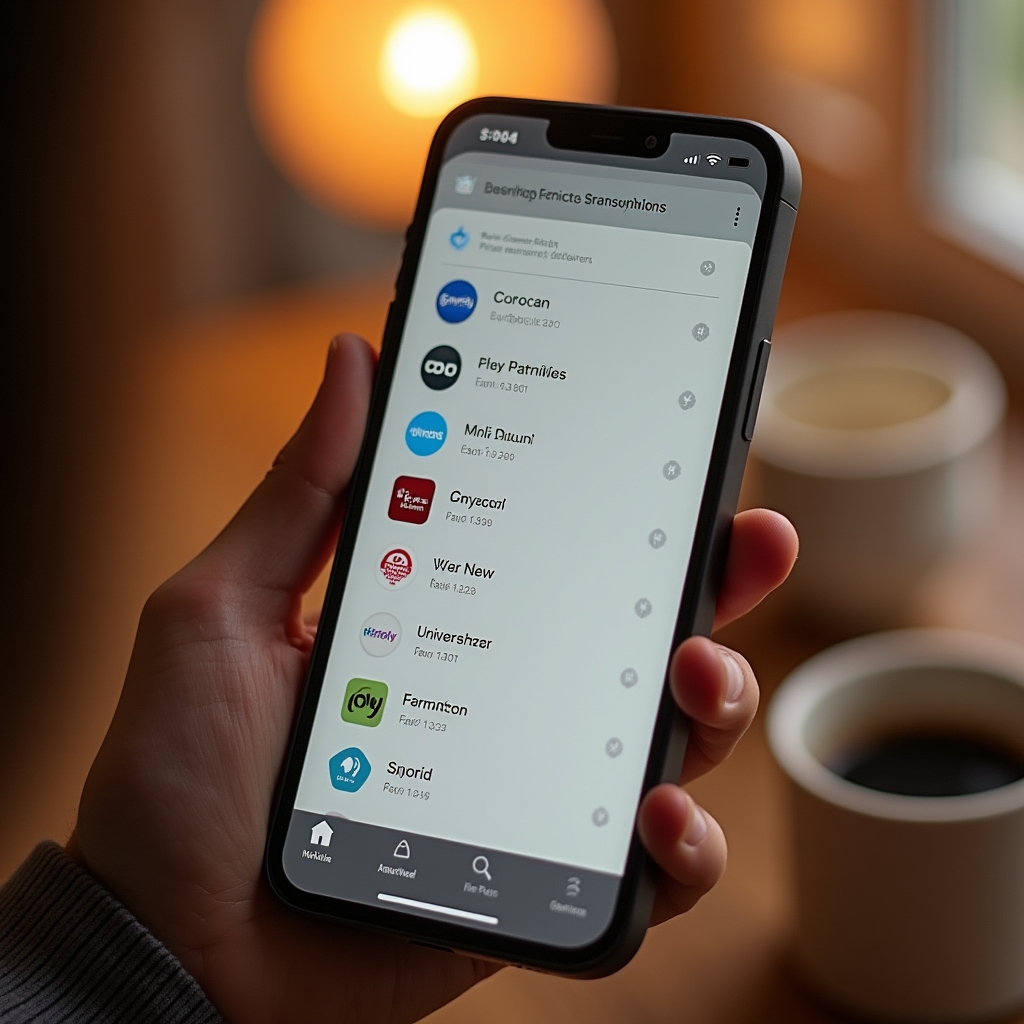 Pantalla de móvil mostrando una lista larga de suscripciones activas